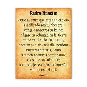 Scripture Sign Padre Nuestro Lords Prayer Gold & White Christian Wall Art Print